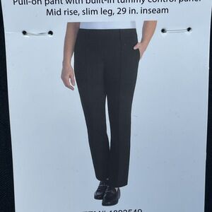 Hilary Radley Women's L Slim Leg Pants Black e0663